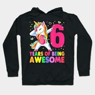 6 Years Old Unicorn Dabbing 6Th Birthday Girl Unicorn Party Hoodie